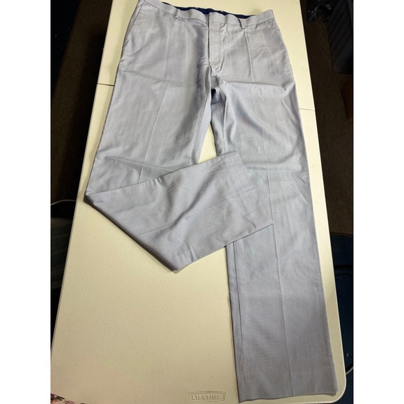 Banana republic Men's Light Blue Striped Dress Pants Business Casual Trousers - Picture 2 of 16